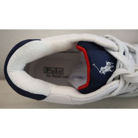 Polo Ralph Lauren Men's Sz 13D White Multi Leather Court Mid Pro Casual Shoes - Picture 9 of 14